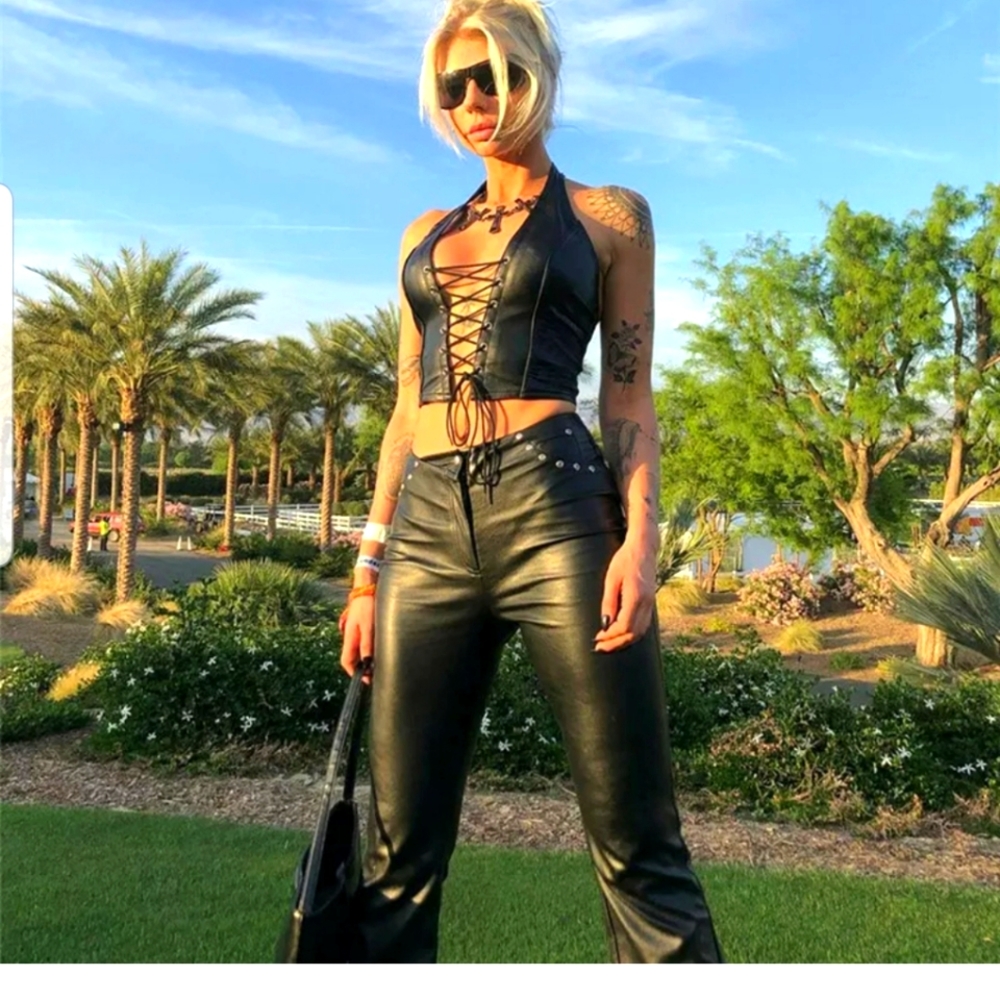 Faux Paten Leather Vest